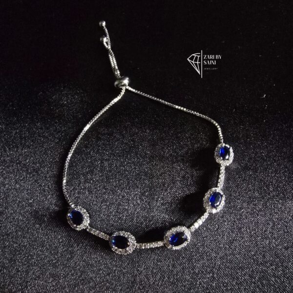 Blue Oval Join Bracelet Adjustable