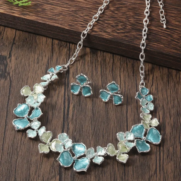 Bohemian Style Luxury Gradient Women's Vacation Party Necklace Earring Set